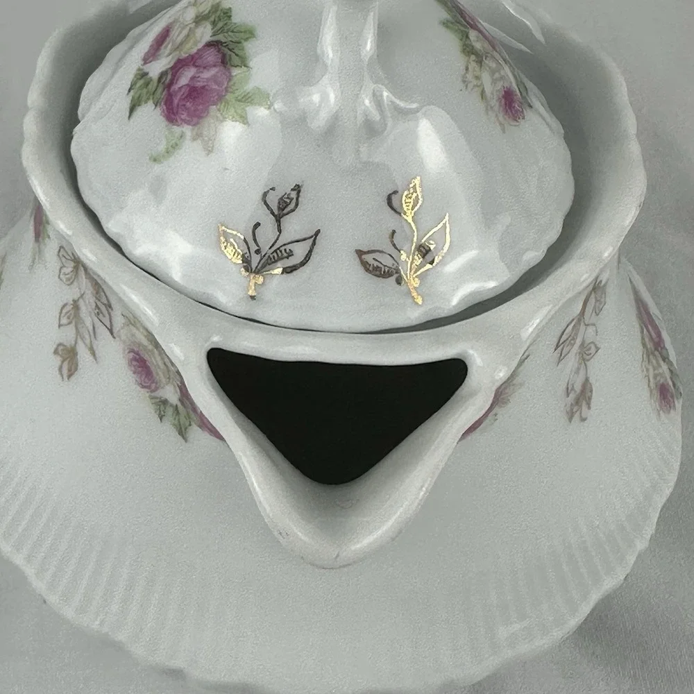 CT‎ Altwasser Teapot Rose & Gold Pattern Germany Floral circa 1900 Cottagecore